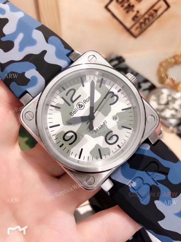 replica 2019 New Bell and Ross SS Case Camouflage Strap WATCHES 3