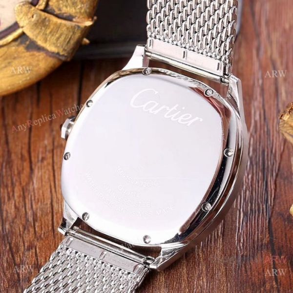 replica Copy Cartier Drive De Stainless Steel White Moon phase Dial es WATCHES 3