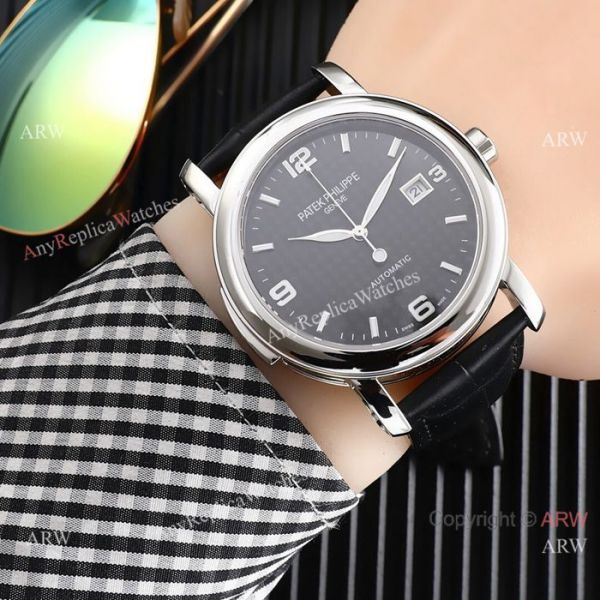 replica New Style Patek Philippe Calatrava Gray Dial Rose Gold es WATCHES 3