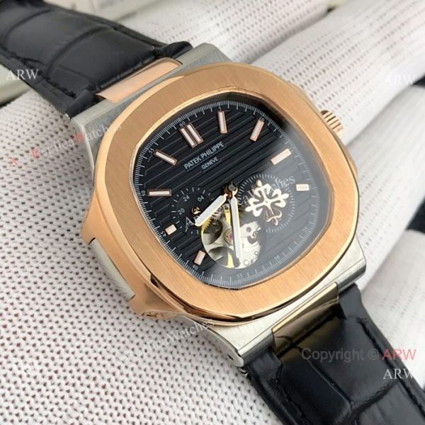 replica Patek Philippe Nautilus White Face with Tourbillon Gold Case WATCHES 3