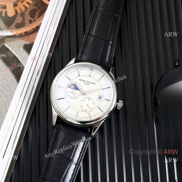 replica High Quality Patek Philippe Moonphase Two Tone Rose Gold Black es 40mm WATCHES 3