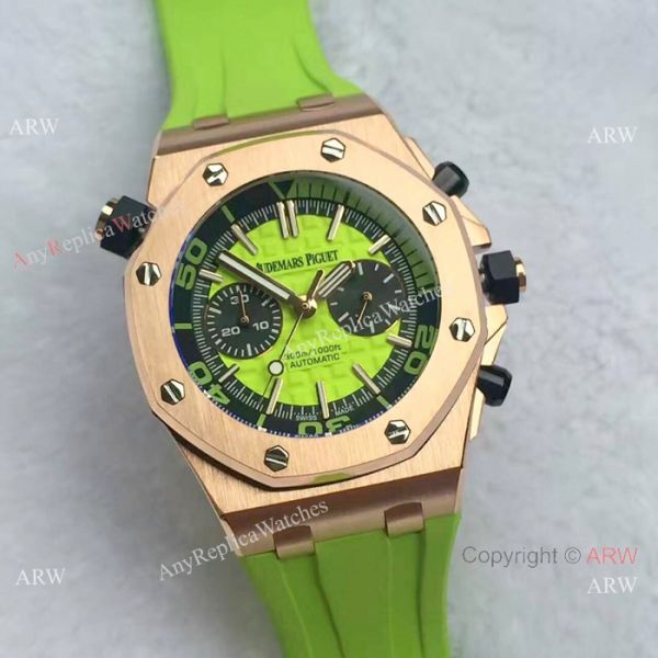 replica Japan Grade Royal Oak Offshore Diver Chronograph Rose Gold Black Face 42mm WATCHES 3