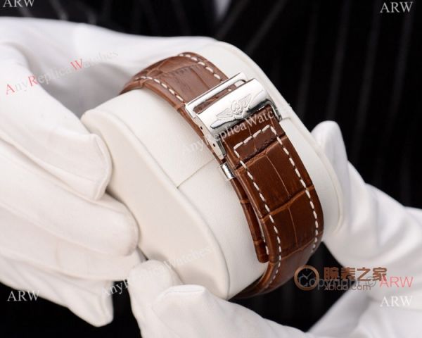 replica Copy Breitling Navitimer Tourbillon White Dial Brown Leather Strap WATCHES 3