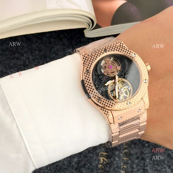 replica High Quality Hublot Classic Fusion Tourbillon Men Rose Gold WATCHES 3