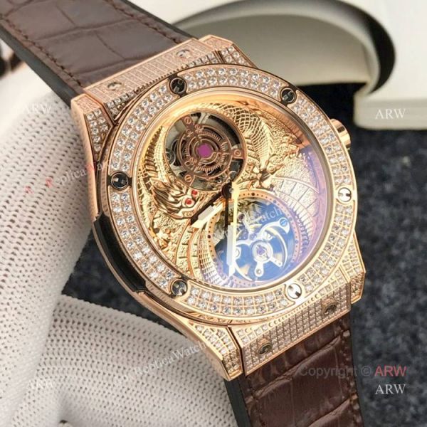 replica Best Hublot Classic Fusion Tourbillon Iced Out Hublot Knock off WATCHES 3