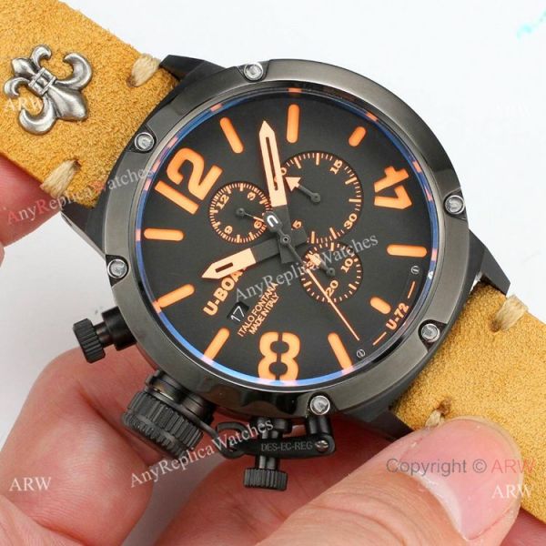replica Buy U-Boat Classico U-72 Blacksteel Men es 50mm WATCHES 3