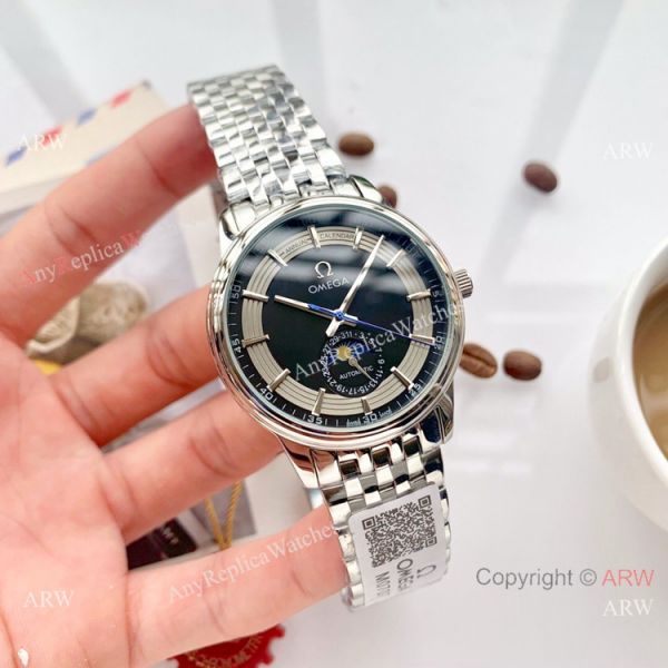 replica New Omega De Ville Fake Hour Vision Moonphase 40mm WATCHES 3