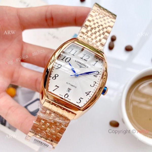replica High Quality Longines Quartz Rose Gold Arabic Markers WATCHES 3