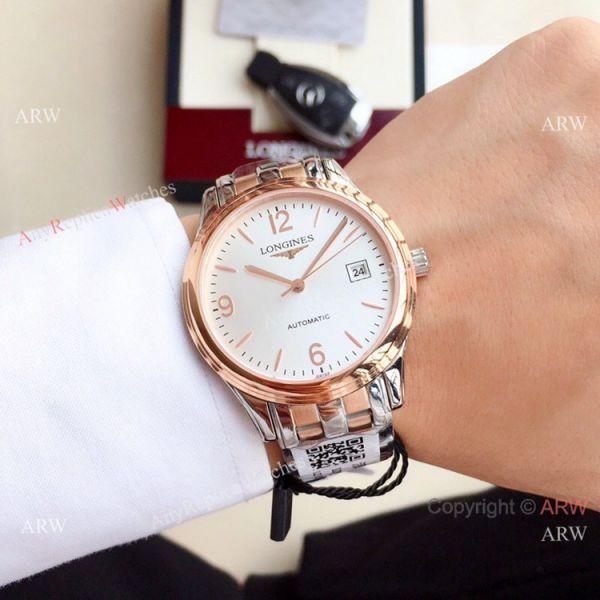 replica New Longines Flagship 2-Tone Silver Dial es 40mm WATCHES 3