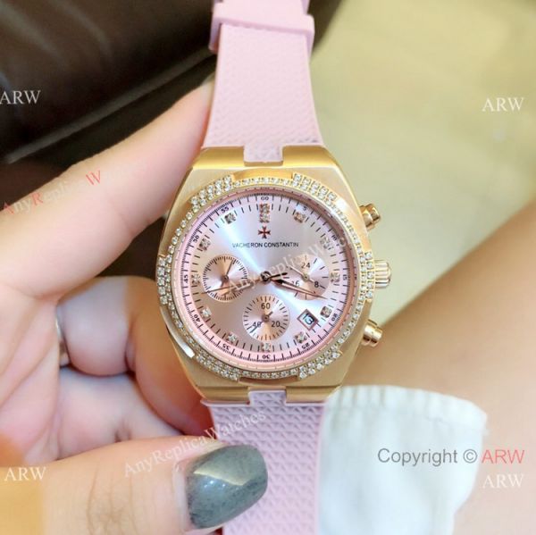 replica Vacheron Constantin Overseas Rose Gold Chrono Women Vacheron Constantin Copy WATCHES 3