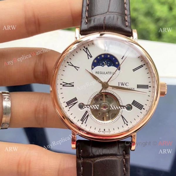 replica IWC Tourbillon Moonphase Portofino SS White Dial es High Quality China WATCHES 3
