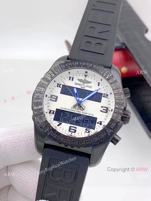 replica Solid Black Breitling Cockpit B50 Rubber Strap WATCHES 3