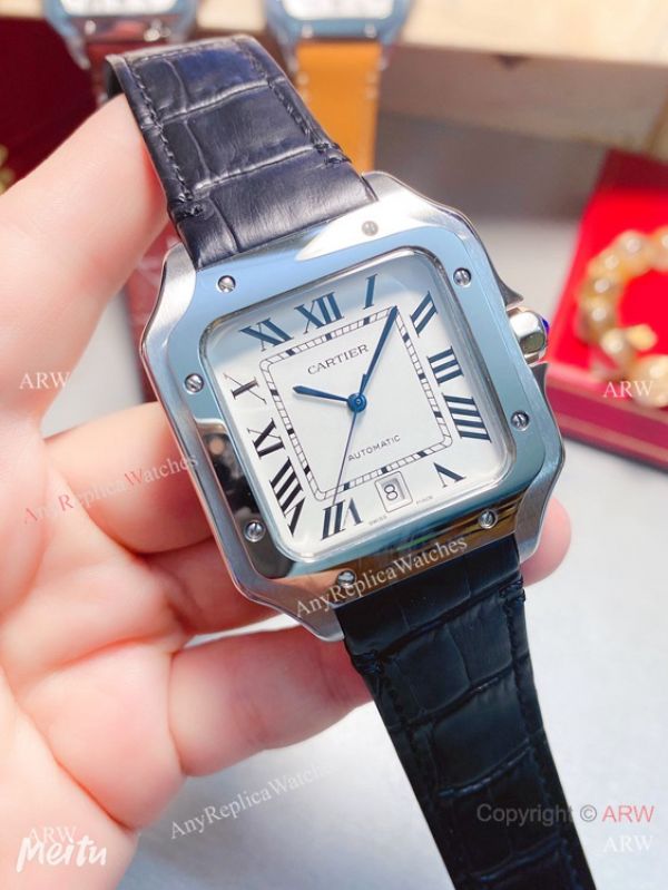 replica Top Cartier Santos Men Automatic Movement WATCHES 3