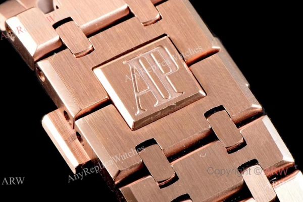 replica OM Factory New Upgraded Knockoff Audemars Piguet Royal Oak Rose Gold 41mm Automatic WATCHES 3
