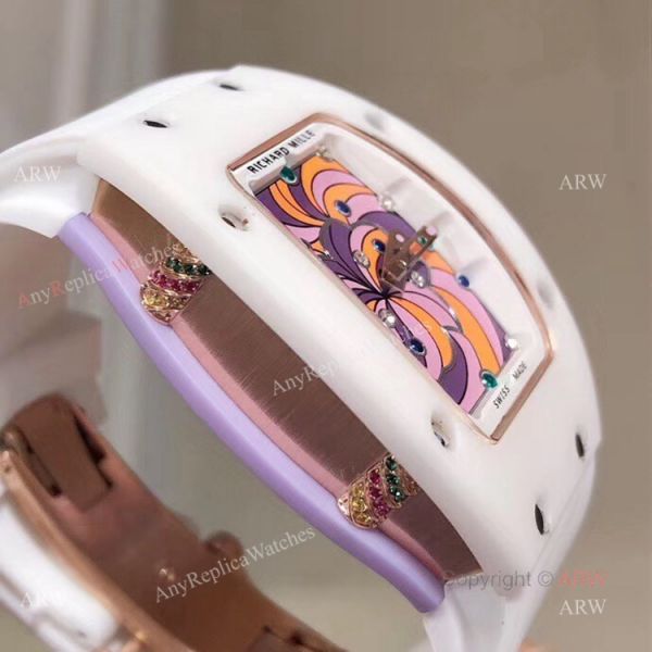 replica New Copy Richard Mille RM 07-03 Cupcake BonBon White Ceramic Ladies WATCHES 3