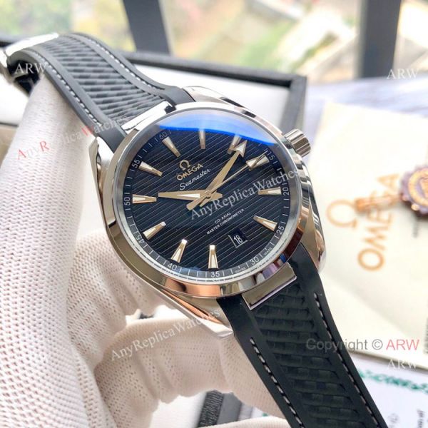 replica Copy Omega Aqua Terra 150M es SS Gray Dial Blue Markers WATCHES 3