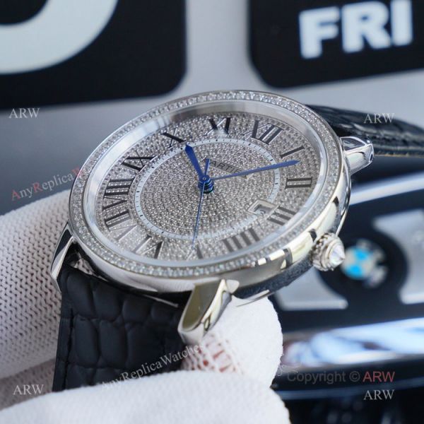 replica Ronde Solo De Cartier Stainless Steel Full Diamond es WATCHES 3