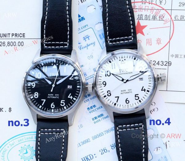 replica New IWC Mark XVIII Blue Dial Leather Strap WATCHES 3