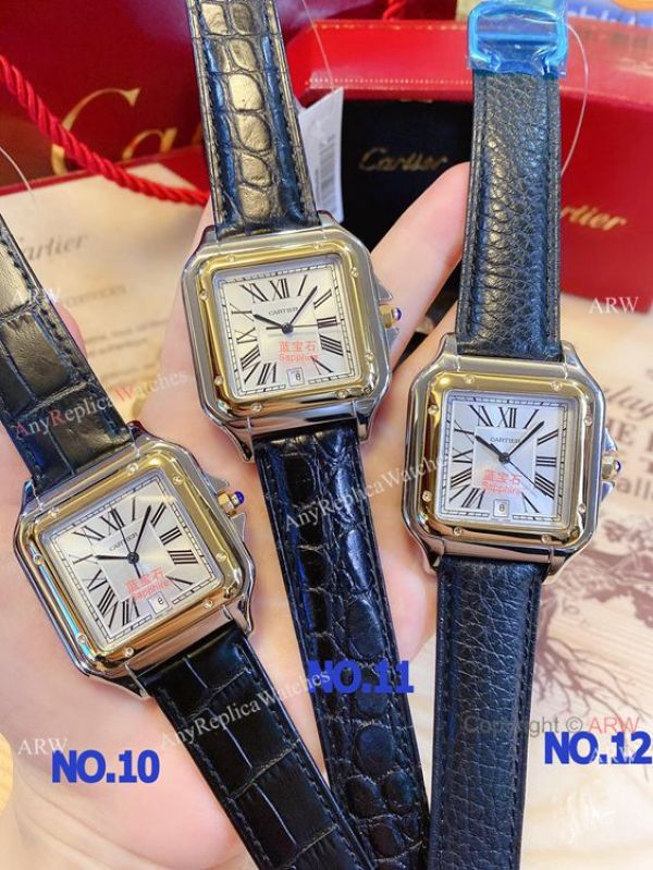 replica New! Fake Cartier Panthere 38mm Men es Gold Case WATCHES 3