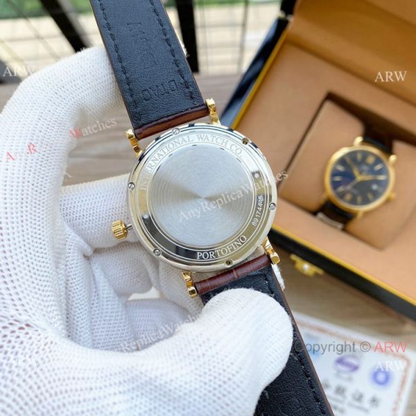 replica Knock off IWC Portofino 40mm es Yellow Gold Blue Dial WATCHES 3
