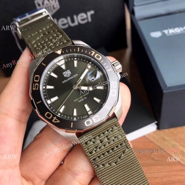 replica 2020 AAA Tag Heuer Aquaracer 300 meters Military Green Face Ceramic Bezel WATCHES 3