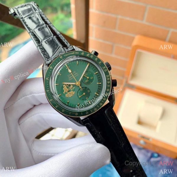 replica New Style Omega Apollo 11 Chronograph Gold Black WATCHES 3
