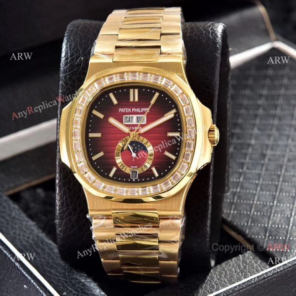 replica Wholesale Copy Patek Philippe Annual Calendar es Yellow Gold with Diamond WATCHES 3