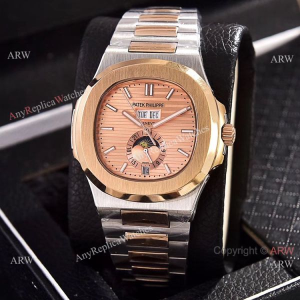 replica Copy Patek Philippe Annual Calendar es 39.5mm 2-Tone Rose Gold WATCHES 3