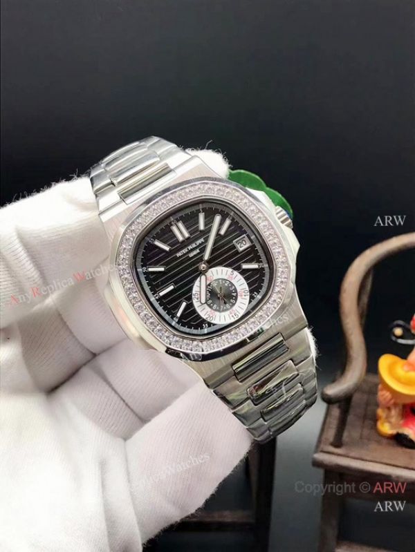 replica Patek Philippe Nautilus Stainless Steel Diamond Bezel WATCHES 3