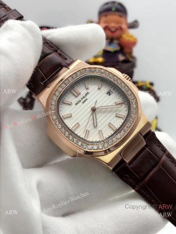 replica Patek Philippe Nautilus Diamond Bezel Rose Gold WATCHES 3