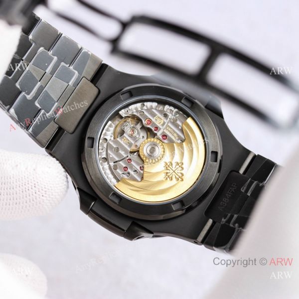 replica PPF Factory Patek Philippe Nautilus Black and White Swiss AAA Copy WATCHES 3