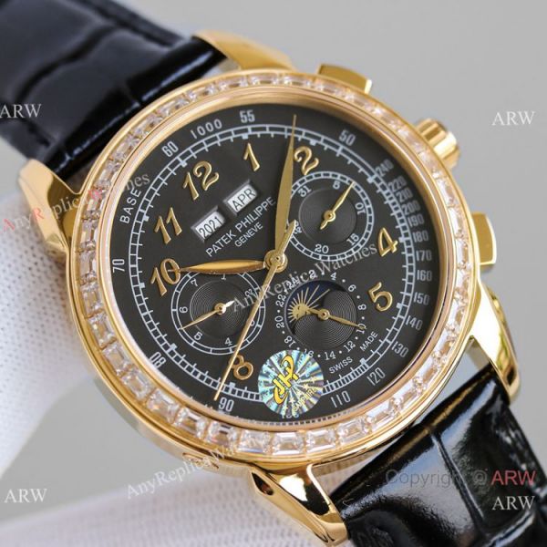 replica JH Swiss Patek Philippe Perpetual Calendar Chronograph 5270z Diamond Bezel WATCHES 3
