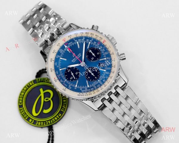 replica GF V2 Breitling Navitimer B01 Chronograph Blue Best 1:1 es WATCHES 3