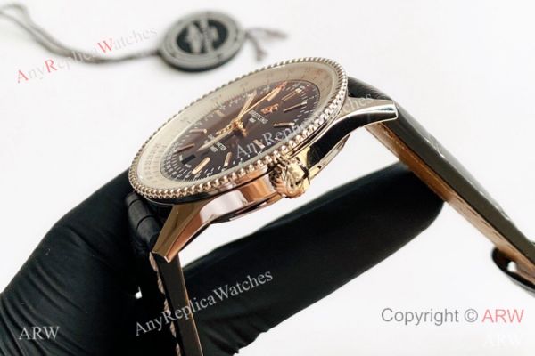 replica V7 Factory Swiss Breitling Navitimer 1 Black Leather Strap SW200 Movement WATCHES 3