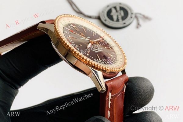 replica V7 Factory Swiss Breitling Navitimer 1 Rose Gold Gray Dial SW200 Movement WATCHES 3