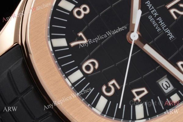 replica Swiss Quality Copy Patek Philippe Aquanaut Rose Gold Black Dial Citizen 8215 WATCHES 3