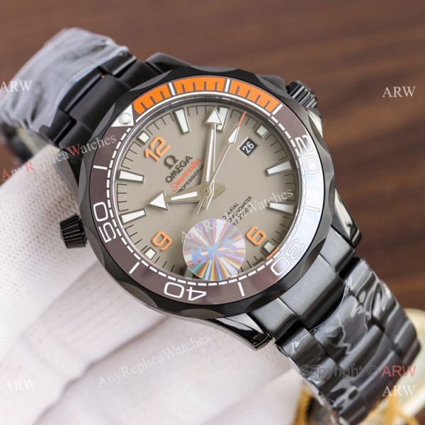 replica Swiss Quality Omega Seamaster Planet Ocean Solid Black Citizen 8215 WATCHES 3