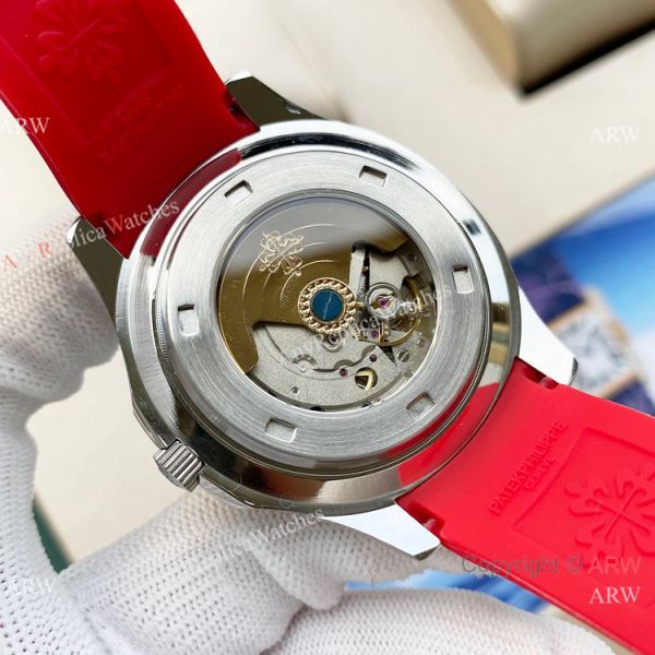 replica Swiss Quality Copy Patek Philippe Aquanaut Citizen 8215 Red Rubber Strap WATCHES 3