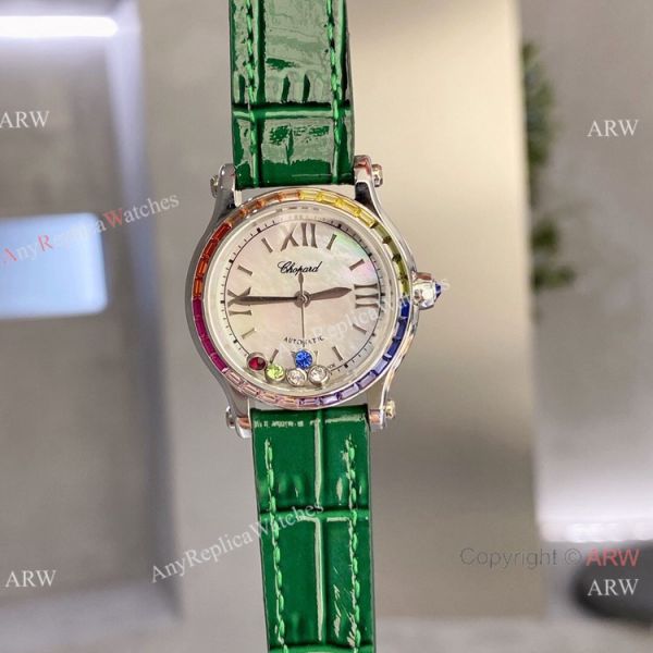 replica Chopard Happy Sport 30 Rainbow bezel 2-Tone Rose Gold WATCHES 3