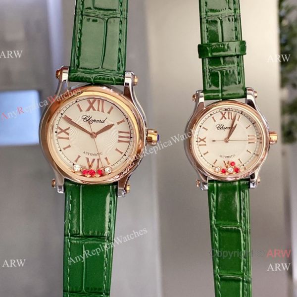 replica Clone Chopard Happy Sport Couple es Quartz 2-Tone Rose Gold WATCHES 3