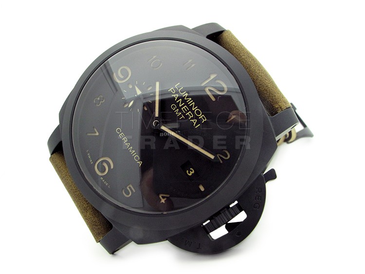replica Panerai Luminor 1950 3 Days GMT PAM441 Black Ceramic Automatic WATCHES 4
