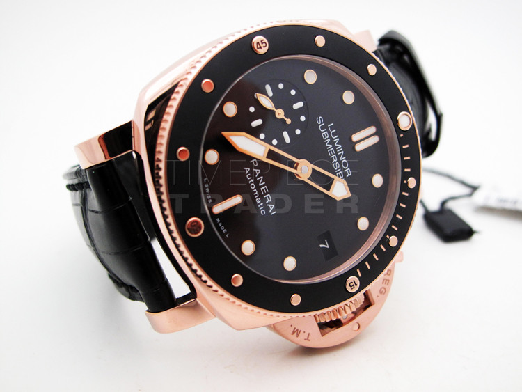replica Panerai Submersible 1950 PAM684 18k Rose Gold P.9010 Automatic WATCHES 4