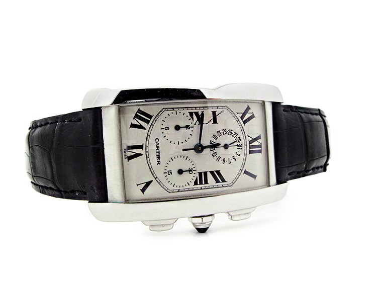 replica Cartier Tank Americaine W2603356 18k White Gold Quartz WATCHES 4