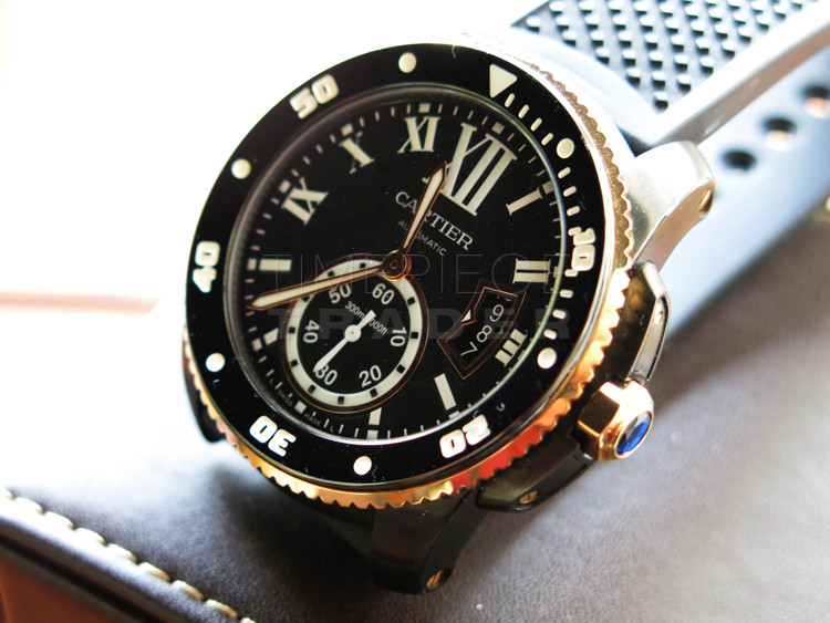 replica Cartier Calibre Diver W2CA0004 DLC Stainless Steel Auto self-winding WATCHES 4