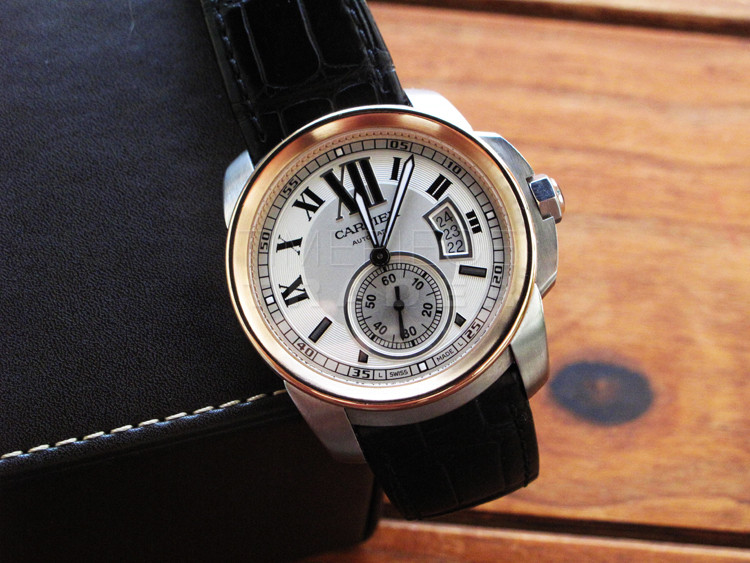 replica Cartier Calibre W7100039 Steel and 18k Rose Gold Automatic Self-Winding WATCHES 4
