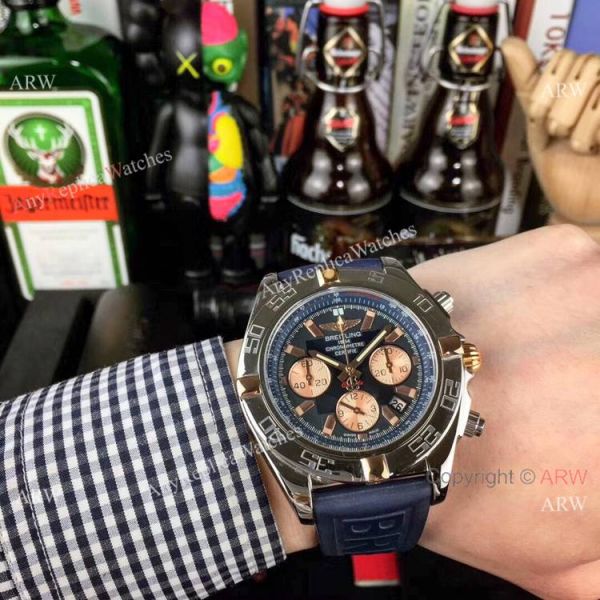replica High Quality Breitling Chronomat 01 Rose Gold Sub-dials WATCHES 4