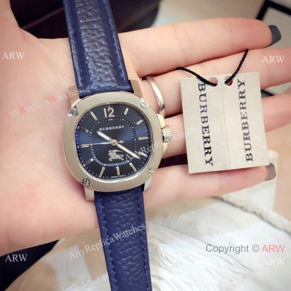 replica New Style Copy Burberry Lady Rose Gold Gray Face WATCHES 4