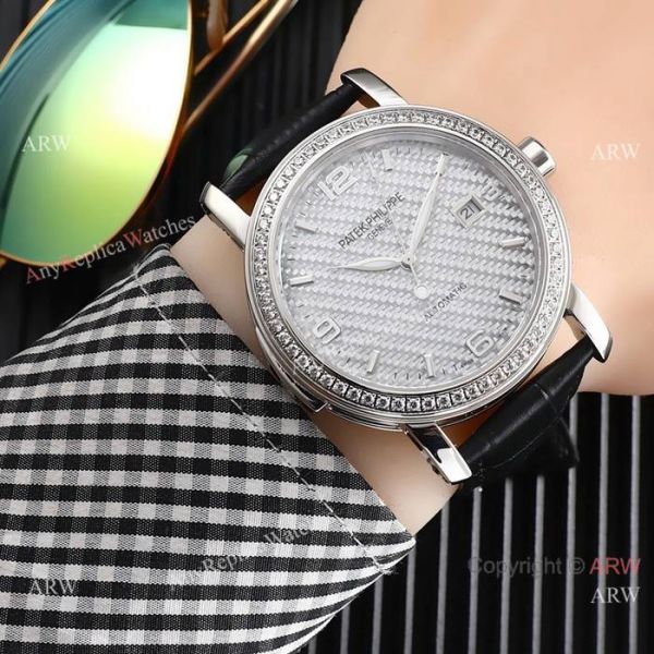 replica New Style Patek Philippe Calatrava Gray Dial Rose Gold es WATCHES 4
