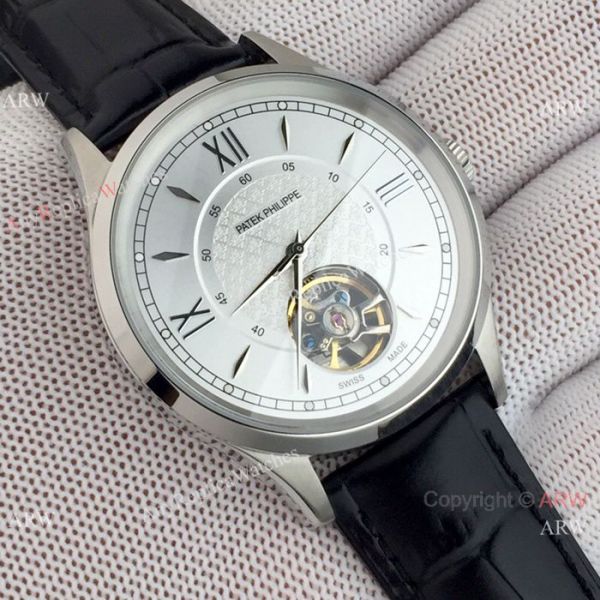 replica Copy Patek Philippe Tourbillon Men Black Case Red Hand WATCHES 4