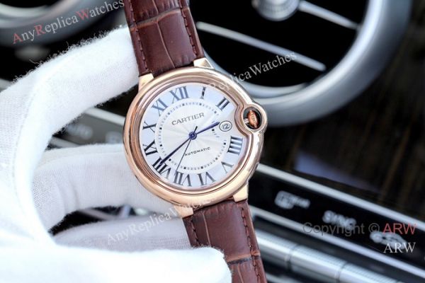replica Fake Cartier Ballon Bleu Brown Dial 41mm es Swiss Quality WATCHES 4